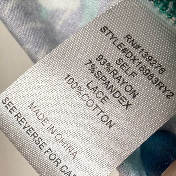 Daniel Rainn Sleeveless Fantine Crochet lace green floral cutout tunic plus size - Picture 7 of 8